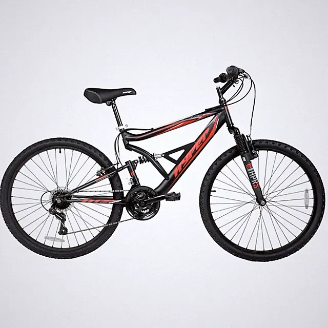 26" Adult Shocker Mountain Bike 18 Speed Knobby Tires Dual Suspension Age 14+