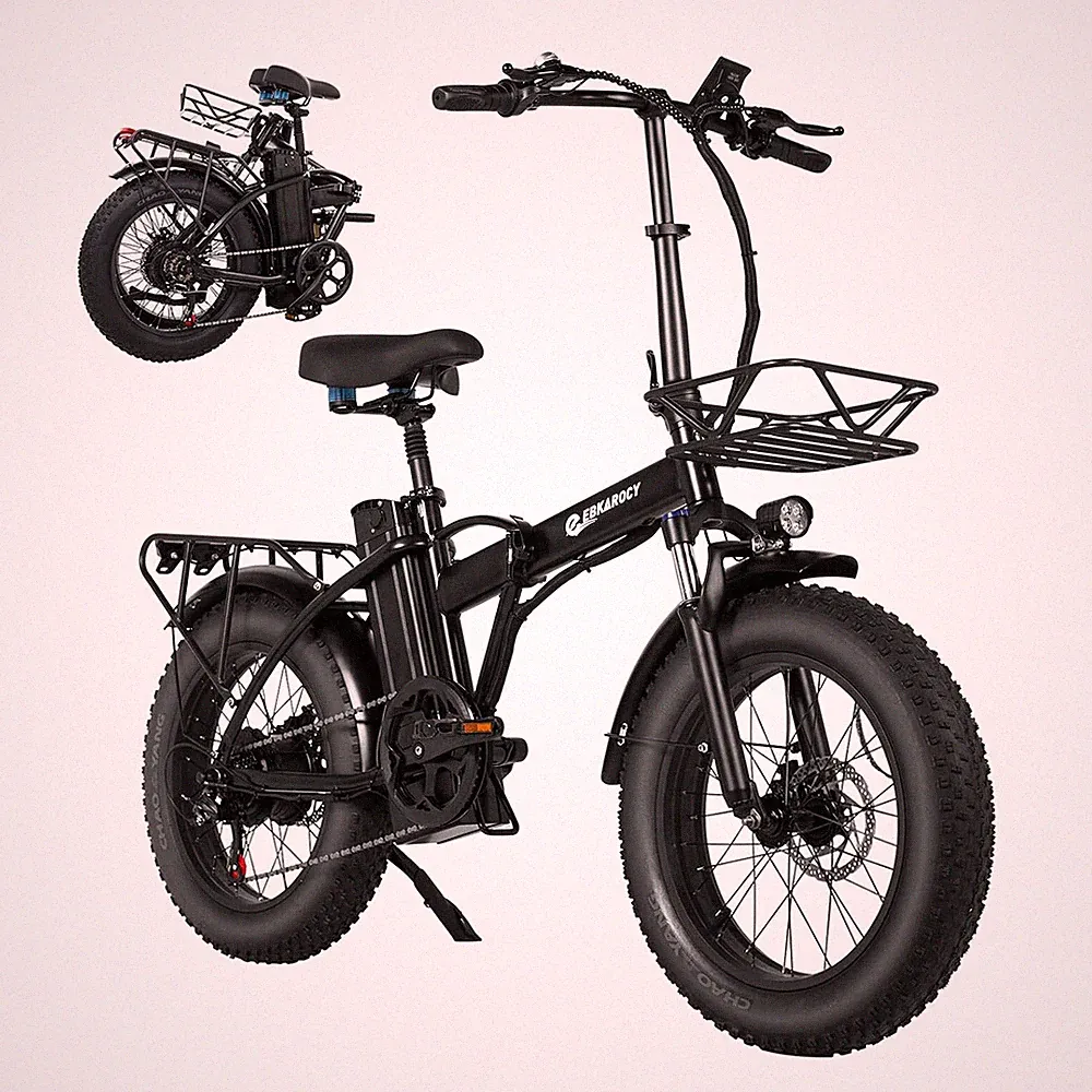 750W Folding Electric Bike 20" Fat Tire Bike 48V Battery 7 Speed 30MPH for Adult