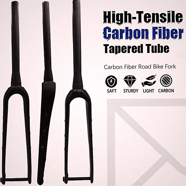 Carbon Fiber Road Bicycle Front Fork Gravel Bike 700*50C Thru-Axle Compatible
