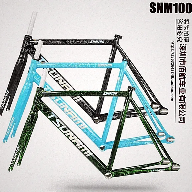 Fixed Gear Bike Frame Fixie Bicycle Frameset with Fork and Headset Size 49-58cm