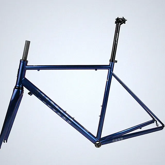 Ultralight Road Bike Frameset Carbon Front Fork Compatible 700C Steel Pipe Frame